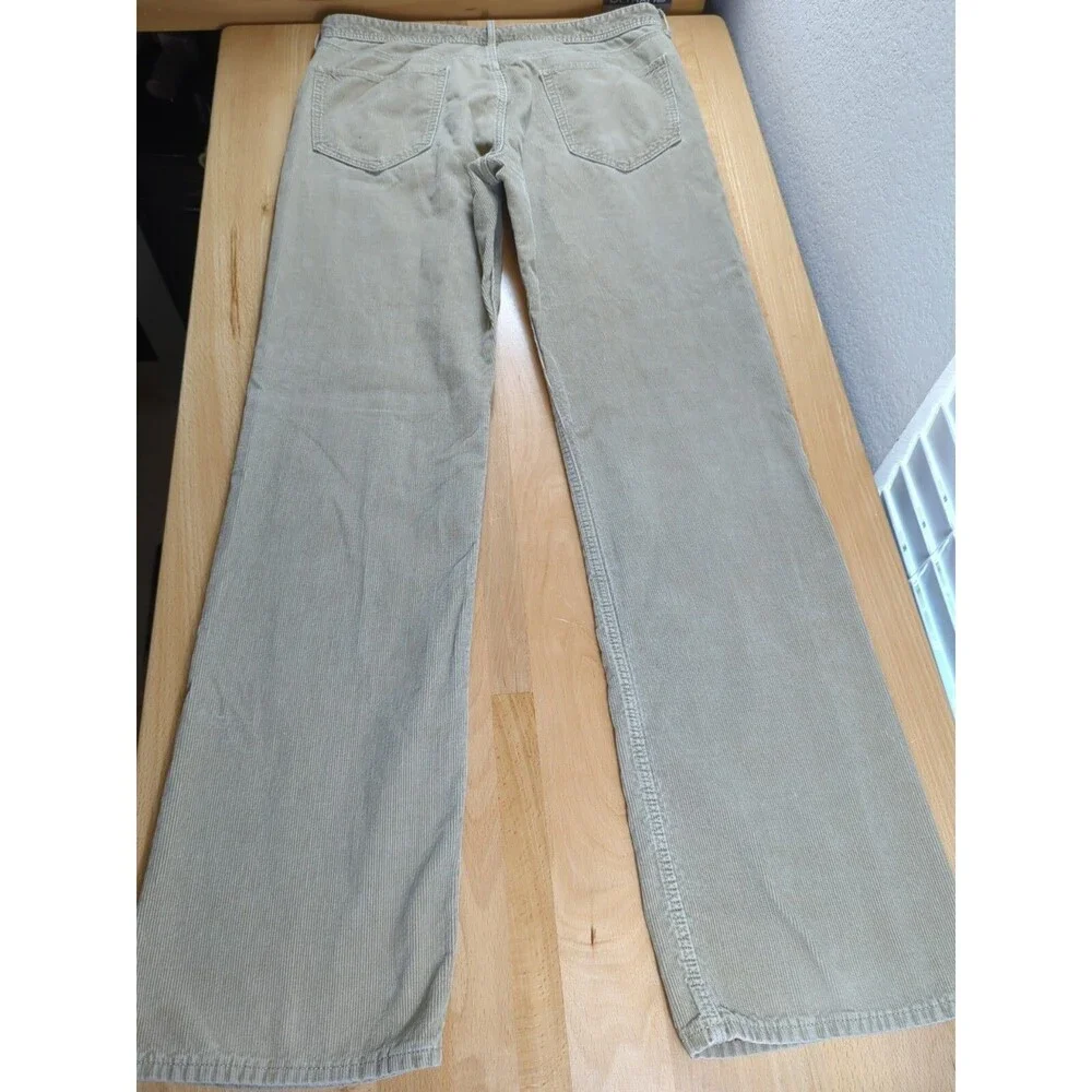 Banana Republic Khaki Beige Corduroy Pants 33x34 Men's Straight Fit Pima Cotton